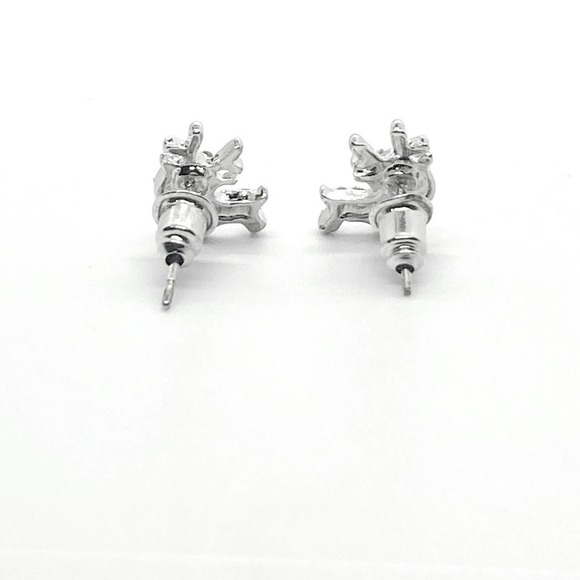 Silver Plated Rhinestone Reindeer Earring Pair - Picture 5 of 9